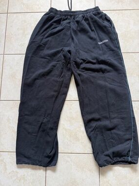Iets Frans Black Elastic Waist Sweatpants with Side Piping